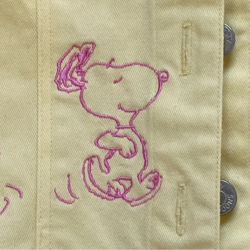 Snoopy Jacket Size 18 Months Vintage Yellow Pink EUC Girls Jean Y2K Peanuts